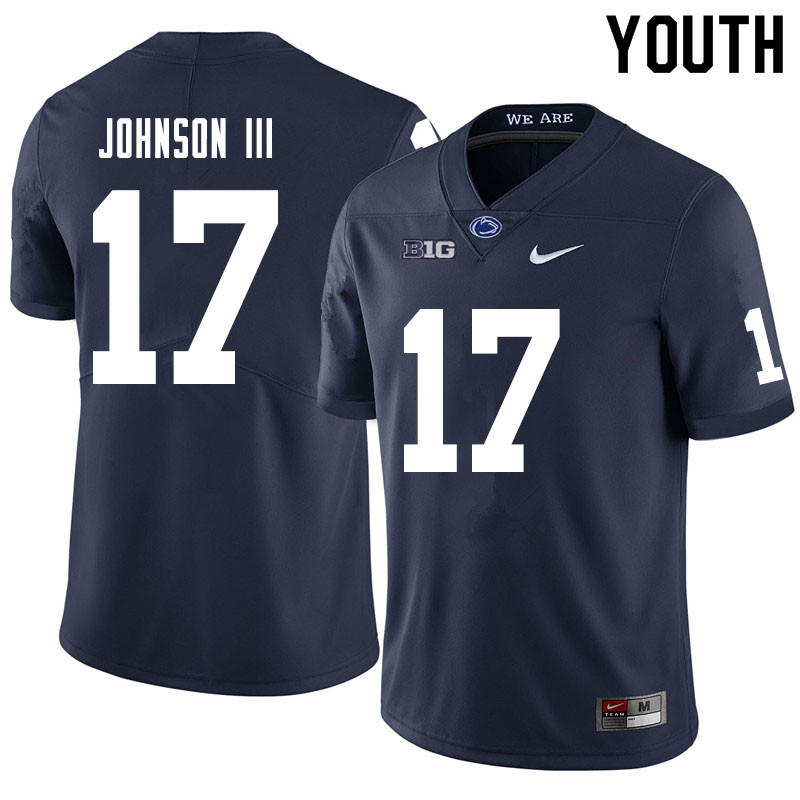 Youth #17 Joseph Johnson III Penn State Nittany Lions College Football Jerseys Sale-Navy - Click Image to Close